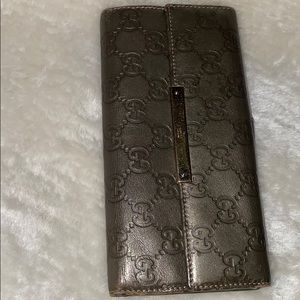 Gucci metallic grey Long Wallet